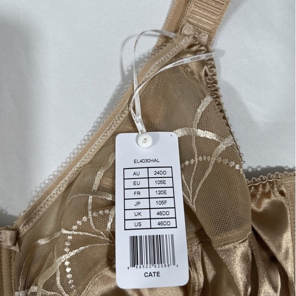 NWT $62 Elomi [ 46DD US ] Cate Underwired Bra in Hazel Nude‎ - Picture 7 of 11